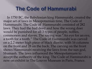 what laws are similar to today that the mesopotamians had